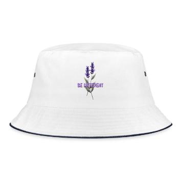 BE DIFFERENT – Lavender Flower Love Affirmations - Bucket Hat - white/navy - Front