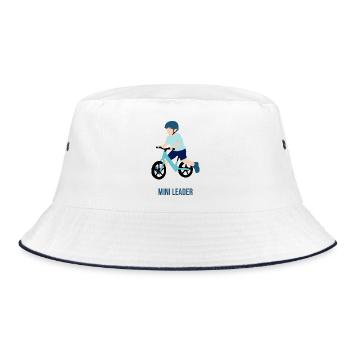 Kleiner Radfahrer - Bucket Hat - Weiß/Navy - Vorne