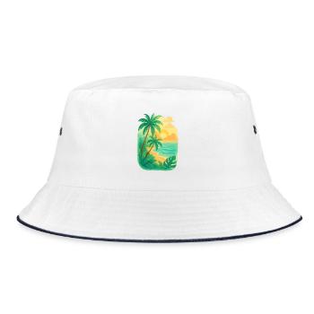 Tropical tranquility - Bucket Hat - white/navy - Front