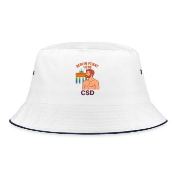 Berlin celebrates love CSD man - Bucket Hat - white/navy - Front