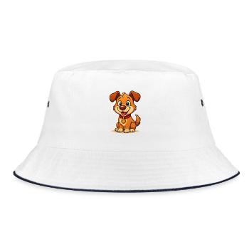 Schnuppern Sie am süßesten Hund der Welt # - Bucket Hat - Weiß/Navy - Vorne