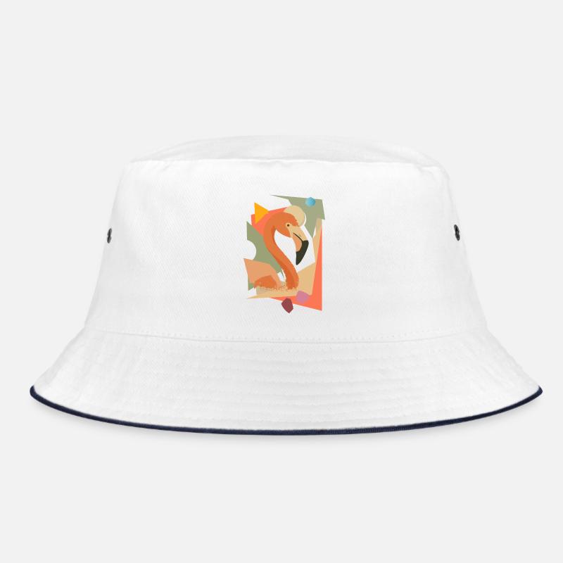 Flamingo im geometrisch-abstrakten Stil Bucket Hat