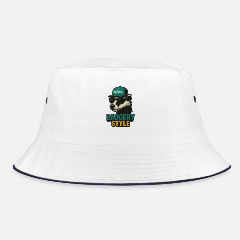 Badgery Style: Bär mit Cap und Sonnenbrille Bucket Hat