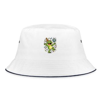 Party Frog - Bucket Hat - white/navy - Front