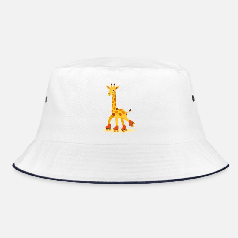 Rolling Giraffe – Fun on Four Wheels - Bucket Hat - white/navy