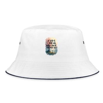 If God Is for Us - Bucket Hat - white/navy - Front