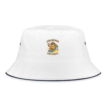 Chill Mode Enabled Monkey - Bucket Hat - white/navy - Front