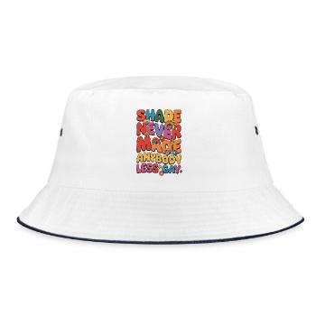 LGBTQ - Shade hat noch nie jemanden weniger schwul gemacht - Bucket Hat - Weiß/Navy - Vorne