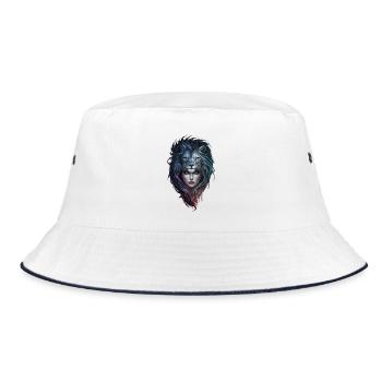 Löwenherz und weibliche Stärke - Bucket Hat - Weiß/Navy - Vorne