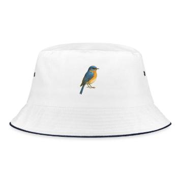 Bluebird – Farben der Freiheit - Bucket Hat - Weiß/Navy - Vorne