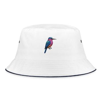 Kingfisher – Beauty of Silence - Bucket Hat - white/navy - Front
