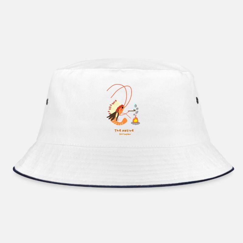 The Native Shrimpan , Native American Shrimp Fun Bucket Hat