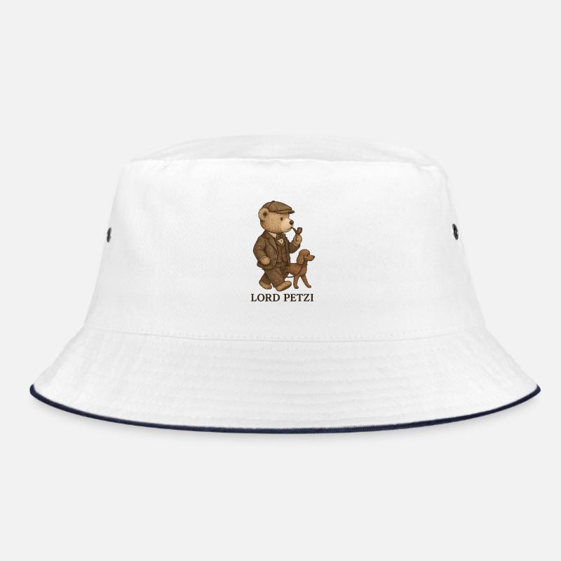 Lord Petzi geht Gassi - Bucket Hat - Weiß/Navy