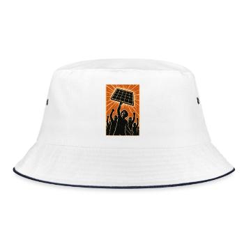 Power to the People – Literally - Bucket Hat - white/navy - Front