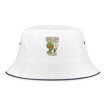 Alien First Joint Smoking - Bucket Hat - white/navy - Front