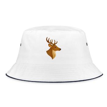 Tête de cerf majestueuse – Motif noble d’habitant de la forêt - Bob - blanc/marine - Devant