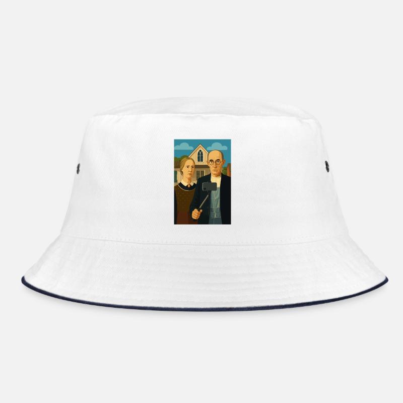 The Americans (in selfie mode) - Bucket Hat - white/navy