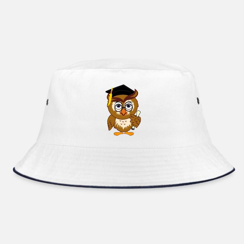 Smart Owl with Diploma Bucket Hat