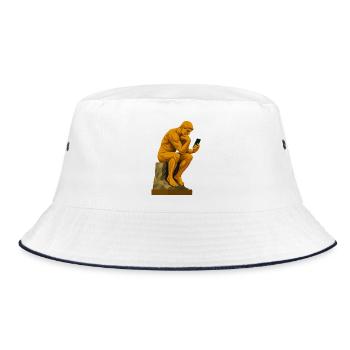 The Thinker (connected) - Bucket Hat - white/navy - Front