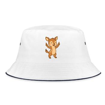 Dancing baby deer - Bucket Hat - white/navy - Front