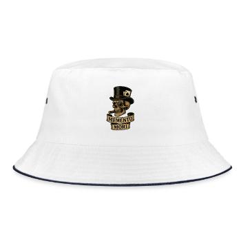 Vintage Memento Mori Skull - Bucket Hat - white/navy - Front