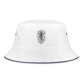 Florale Gerechtigkeit - Bucket Hat - Weiß/Navy - Vorne