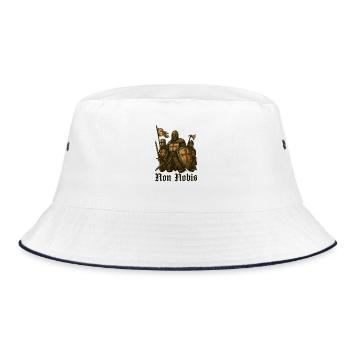 Tempelritter – Non Nobis in der Gotik - Bucket Hat - Weiß/Navy - Vorne