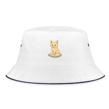 Nordische Arktis - Polarfuchs - Bucket Hat - Weiß/Navy - Vorne