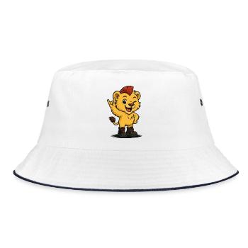 König der Punk-Savanne - Bucket Hat - Weiß/Navy - Vorne