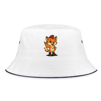 Fuchs mit Punk-Power - Bucket Hat - Weiß/Navy - Vorne