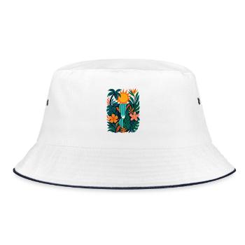 Vibrant Jungle - Bucket Hat - white/navy - Front
