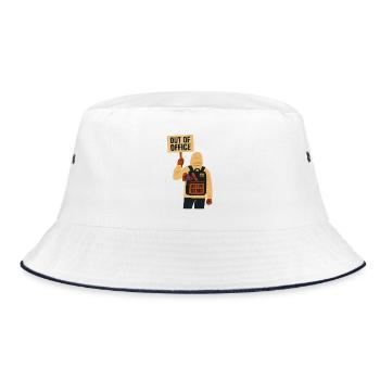 Out of Office, auf der Demo. - Bucket Hat - Weiß/Navy - Vorne