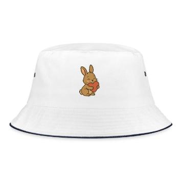 Coeur de lapin câlin - Bob - blanc/marine - Devant