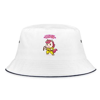 LEECORNE - Kawaii Unicorn Humor - Bucket Hat - white/navy - Front