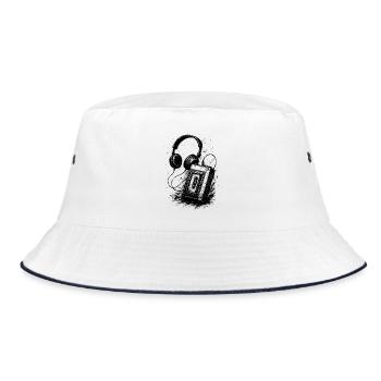 Analog sound - Bucket Hat - white/navy - Front