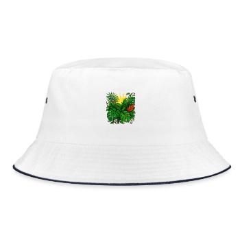 Sunbeam Jungle Burst - Bucket Hat - white/navy - Front