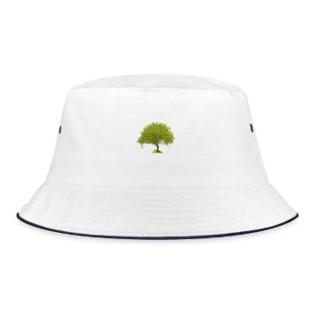 Green Summer Tree - Bucket Hat - white/navy - Front