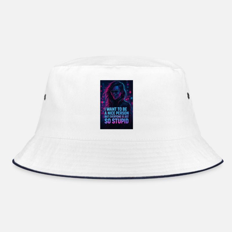 Humorvoller Neon-Design mit sarkastischem Spruch Bucket Hat