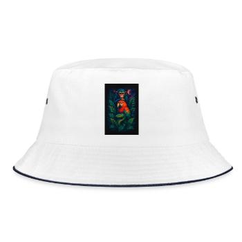 Galactic Wilderness Totem - Bucket Hat - white/navy - Front