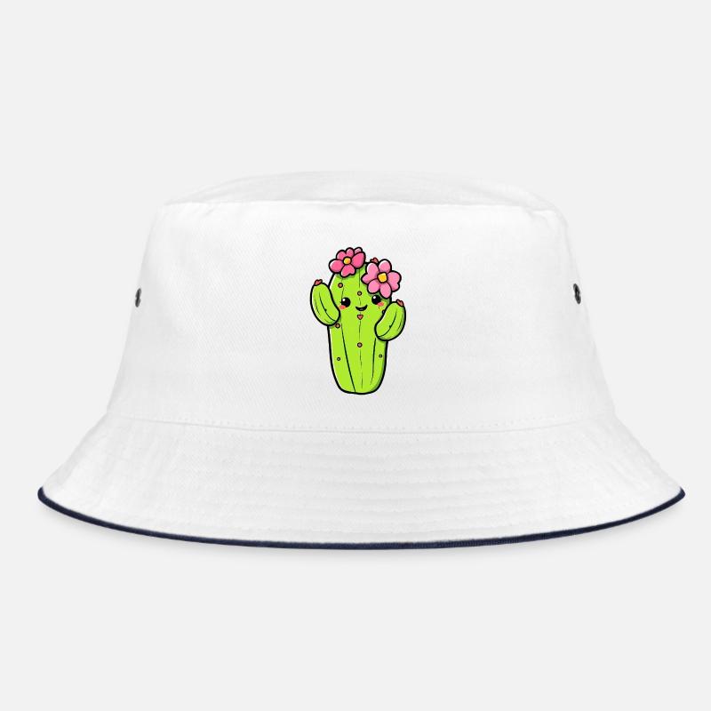 Kaktus - Bucket Hat - Weiß/Navy
