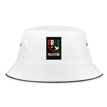 Peace for Palestine Eco-conscious design - Bucket Hat - white/navy - Front