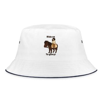 Fahren Sie weiter zum Ruhm - Bucket Hat - Weiß/Navy - Vorne