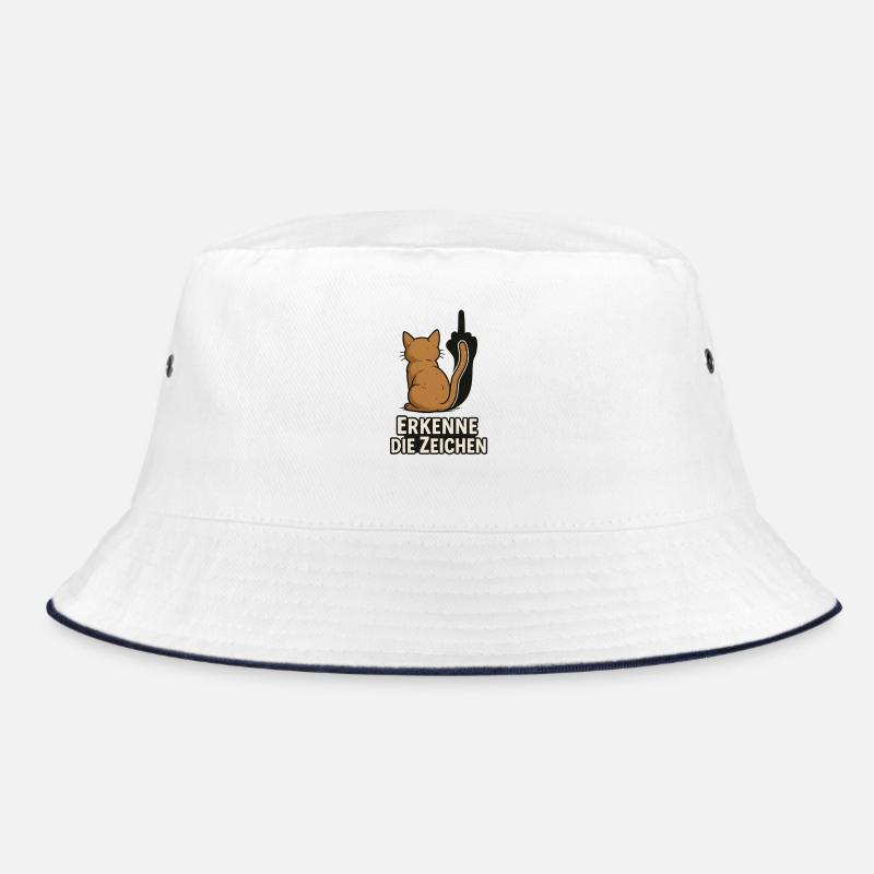 Erkenne die zeichen Katze Mittelfinger Bucket Hat