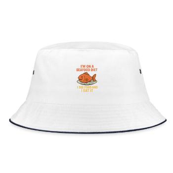 Seefood diet - Bucket Hat - white/navy - Front
