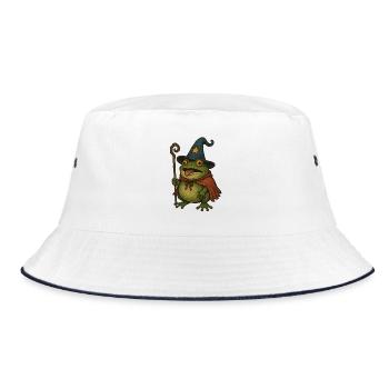 Magical Frog Weaker with Magic Hat - Bucket Hat - white/navy - Front