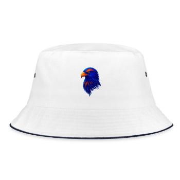 Colored eagle in neon style - Bucket Hat - white/navy - Front