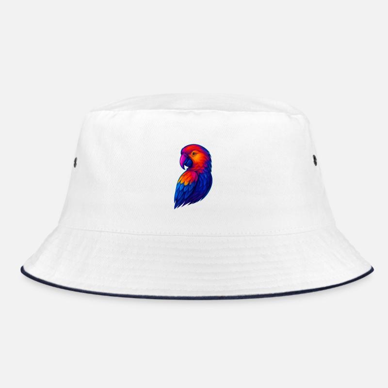 Lebendige Regenbogenpapagei Illustration Bucket Hat
