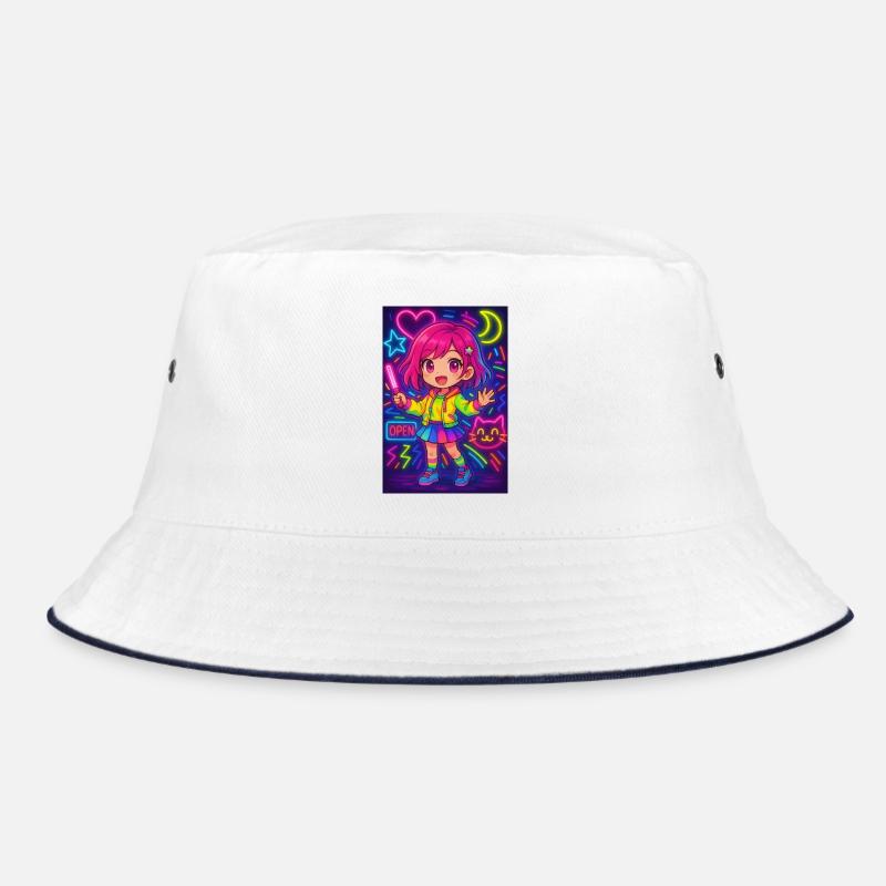 Neon Chibi Magic – Bunte Anime-Energie Bucket Hat