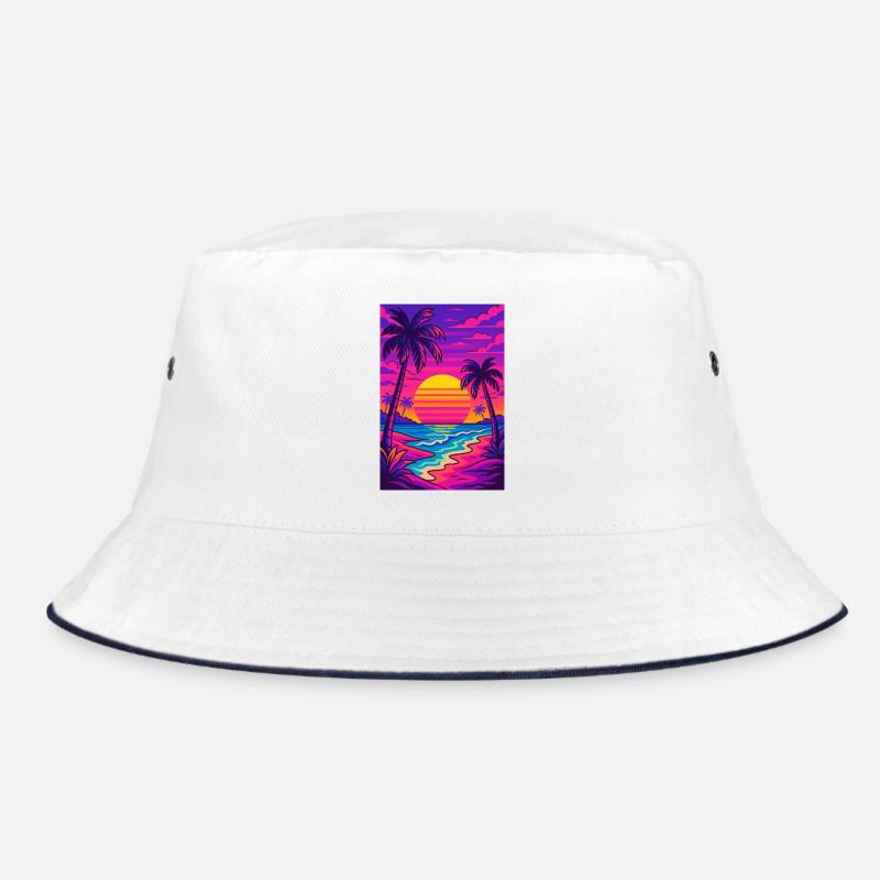 rétro-années 80-néon-plage-synthwave-art Bob