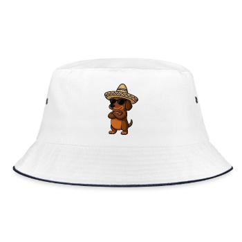 Teckel cool avec sombrero déterminé - Bob - blanc/marine - Devant